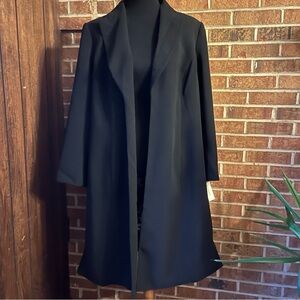 Jones Studio Separates Women Plus 16W Black Overcoat Full Length Lined Classic